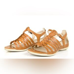 ECCO Sz EU39 US 8-8.5 Flash Huaraches Tan Leather Strappy Sandals Orig $160